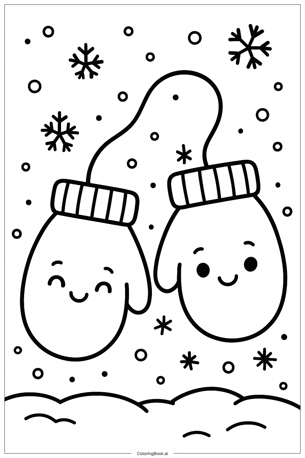 Mitten Keeping Hands Warm Coloring Page