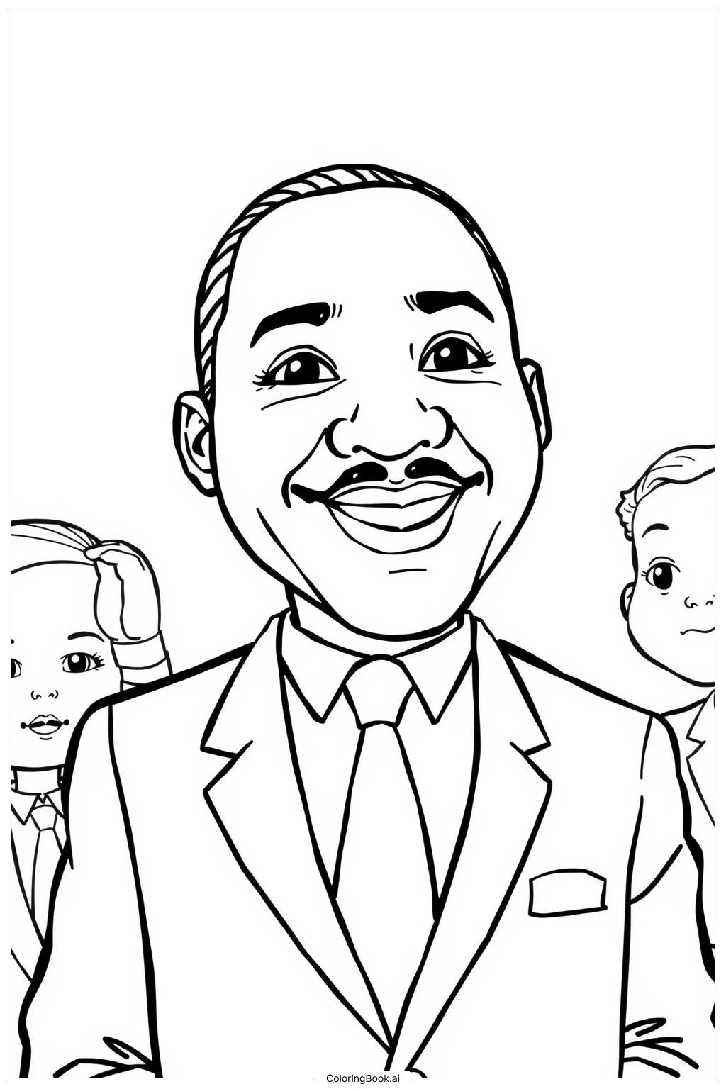  martin luther king's Vision for a United Future Coloring Page 