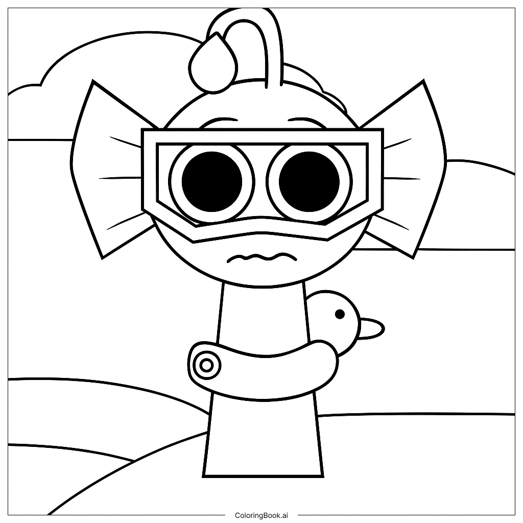  Durple in swim goggles Coloring Page 