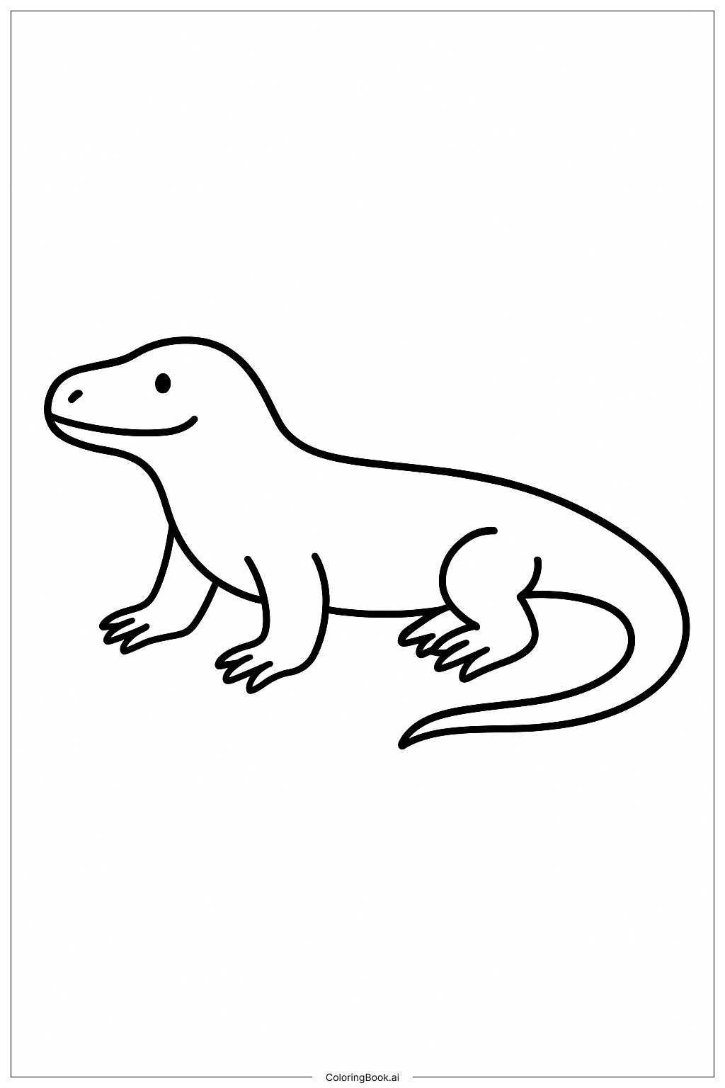  Einfache Kontur des Komodowarans Ausmalseite 