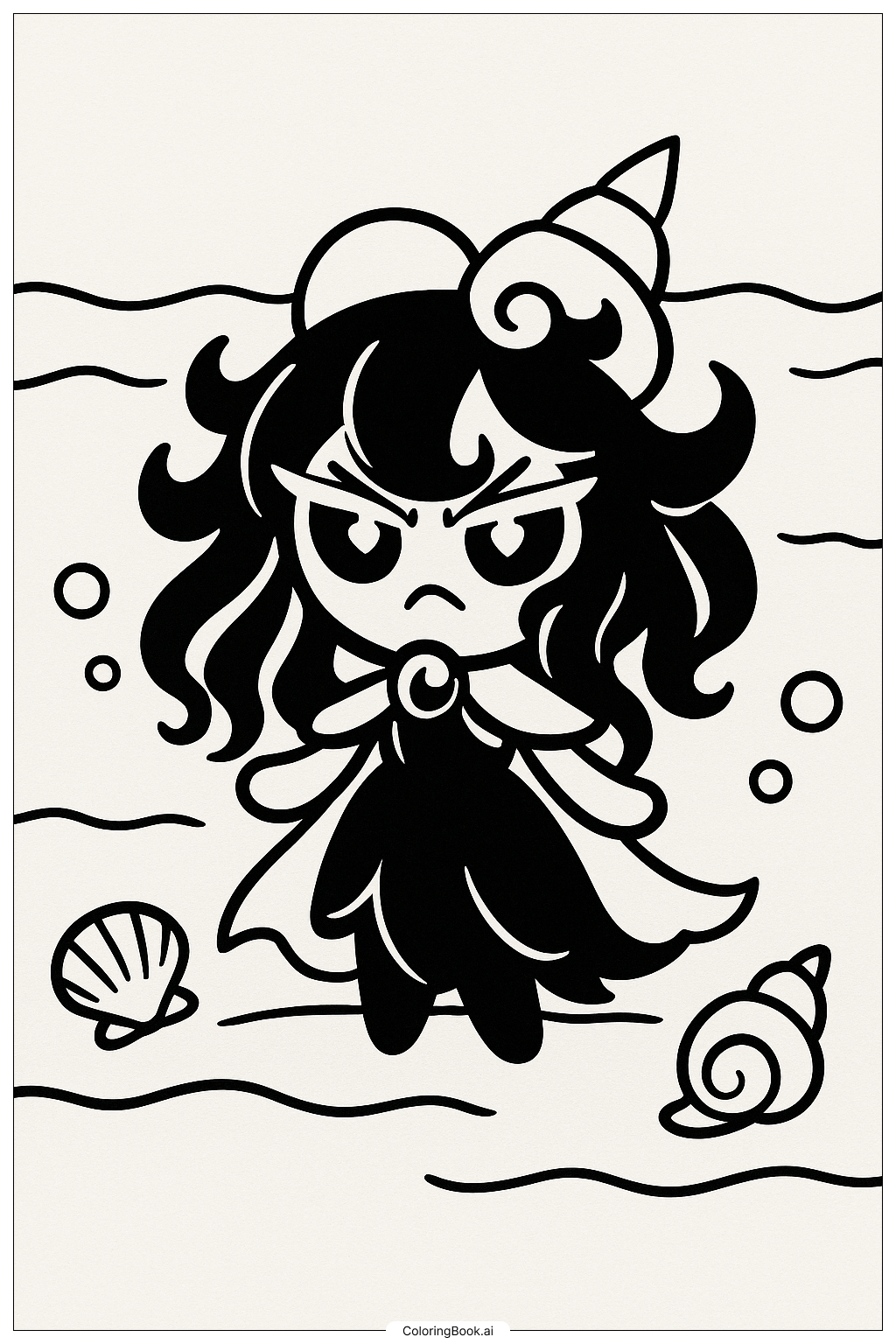  Black Pearl Cookie im Duskgloom-Meer Cookie Run Kingdom Ausmalseite 