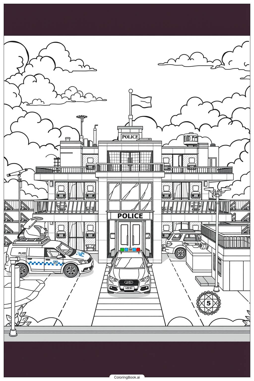  Lego Police Station Playset Coloring Page 