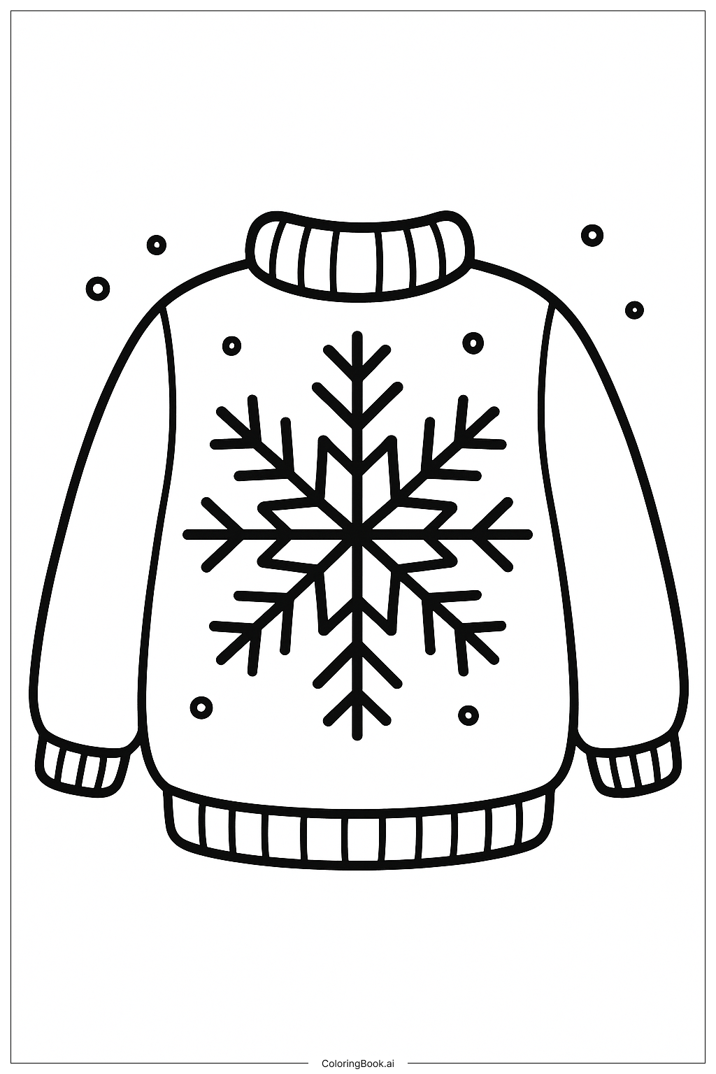  Snowflake Pattern On A Winter Sweater Coloring Page 