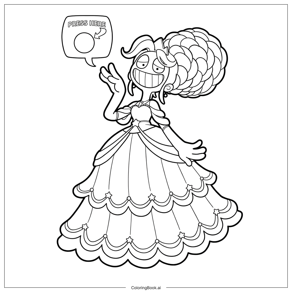 莉莉爱辫子填色页