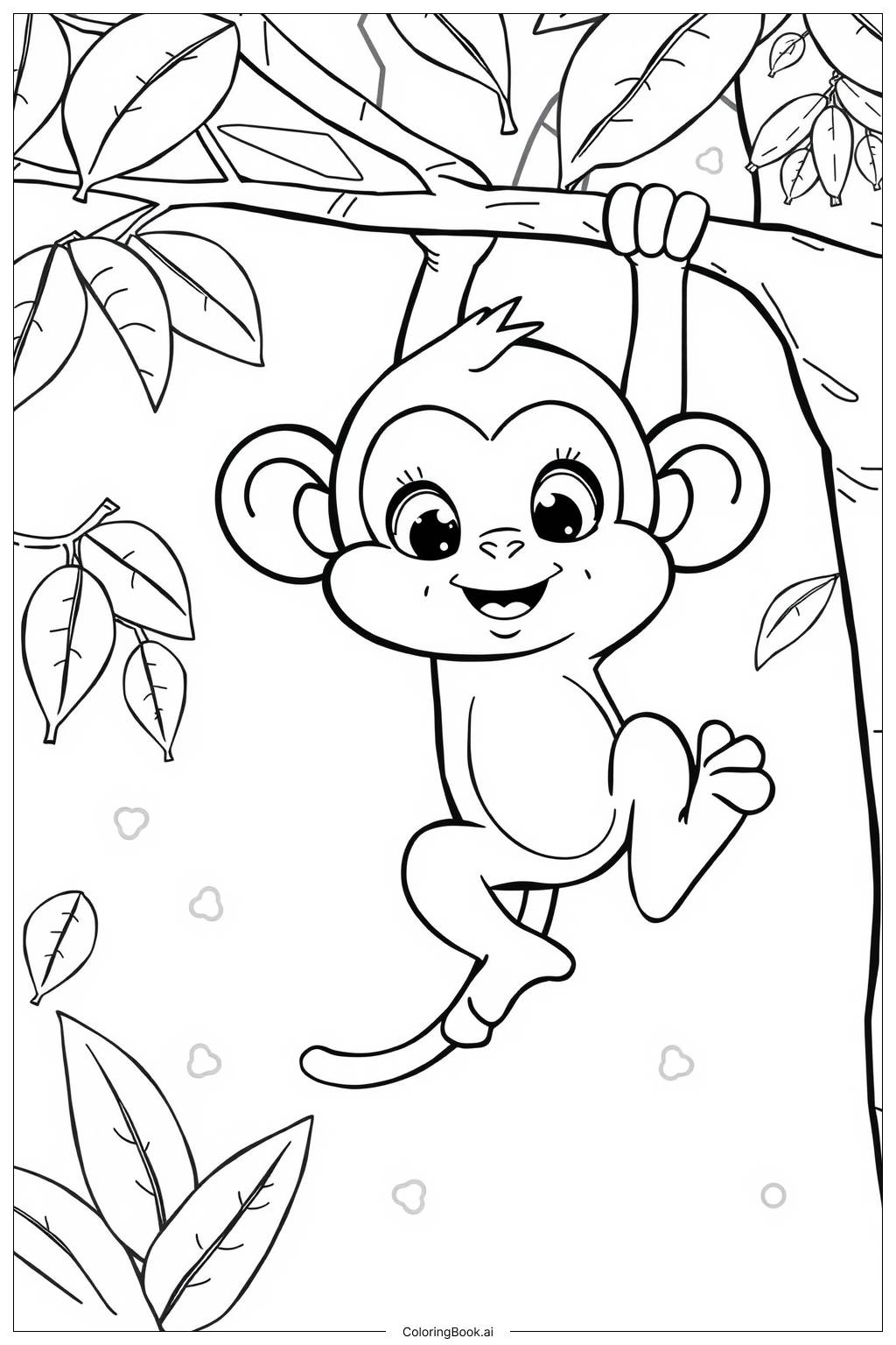  Página para colorir de Macaco Simples 