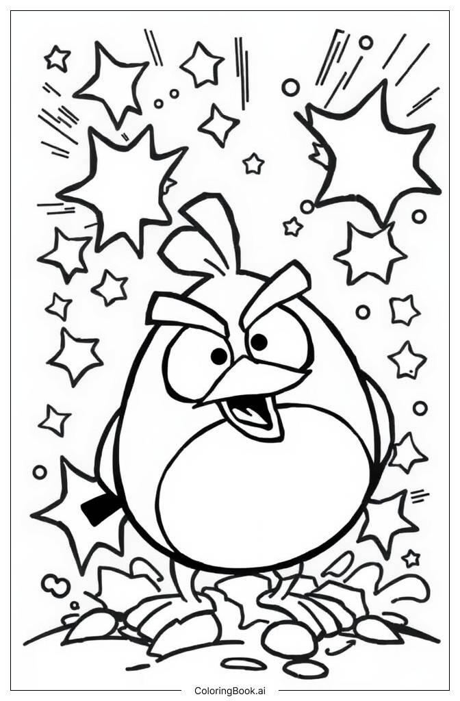  Angry birds bomb explosion Coloring Page 