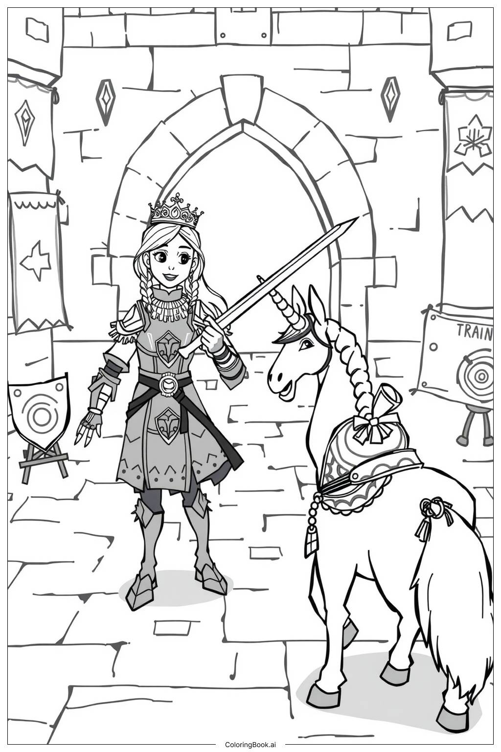  Page de coloriage Le Défi Épique de Nella la Chevalière - 2 