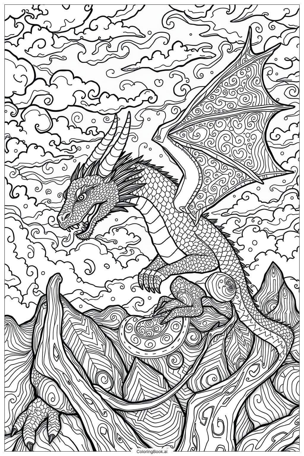  Página para colorear de Dragon Primer Vuelo 