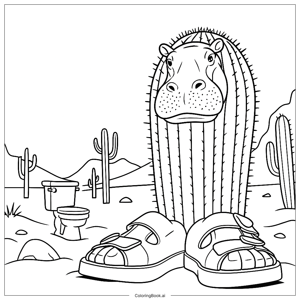  Il Cacto Hipopotamo Coloring Page 