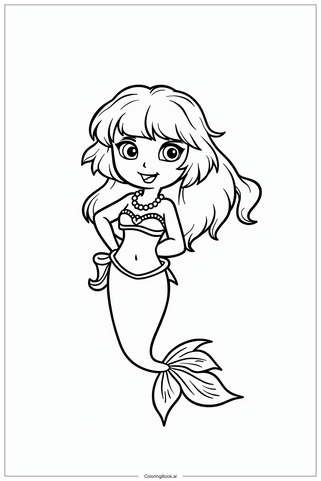  Mermaid Dora Coral Reef Friends Coloring Page 