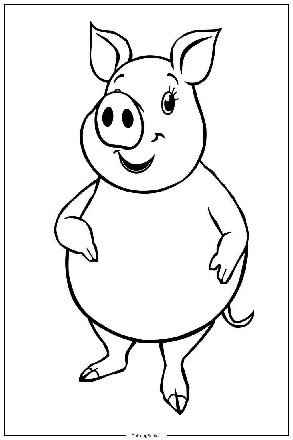  Porky Pig in a Funny Scene Coloring Page 