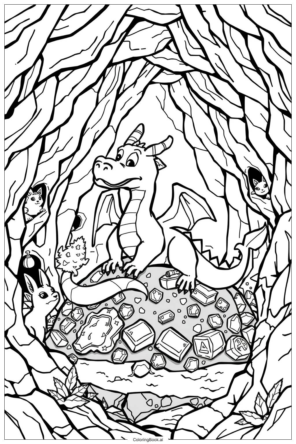  Page de coloriage Cocon de Dragon Réaliste 