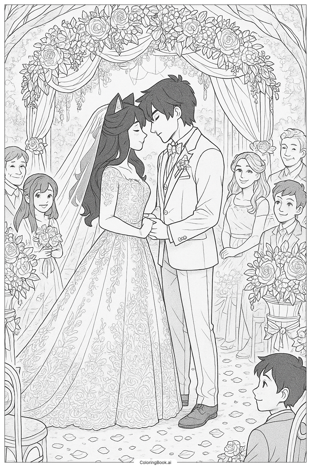  Aphmau And Aaron's Romantic Wedding Scene Coloring Page 
