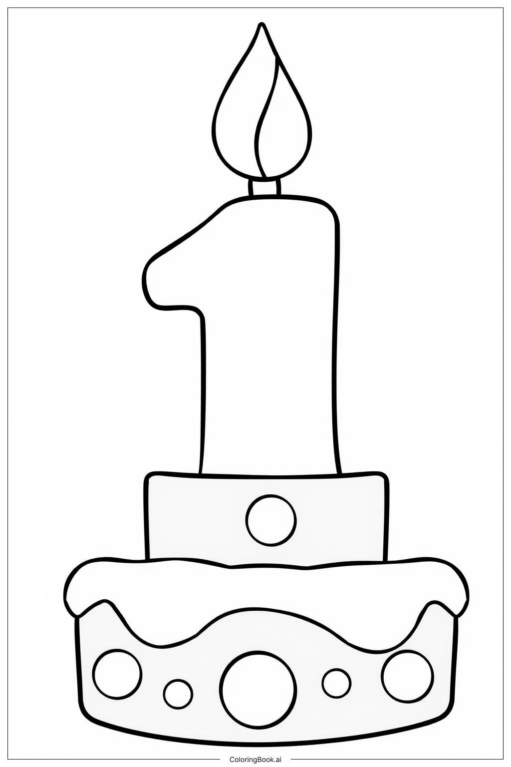  First Birthday Memory Coloring Page 