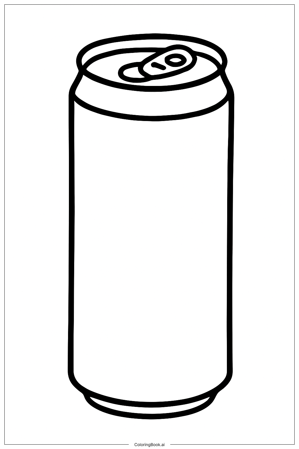 Página para colorear de Una lata de refresco alta y delgada