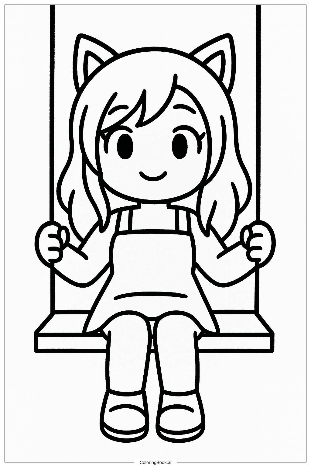  Aphmau Sitting On A Swing Coloring Page 