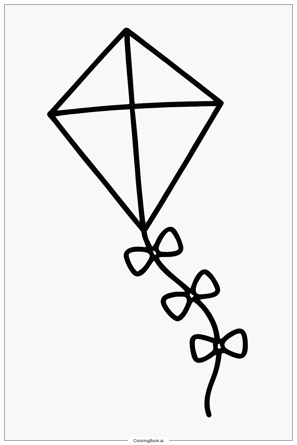  Flying A Simple Summer Kite Coloring Page 