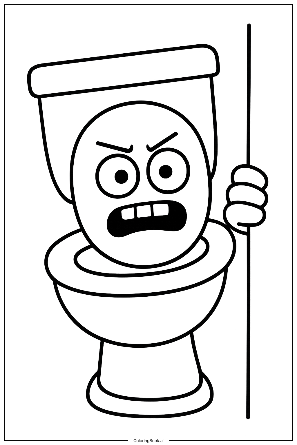  Page de coloriage Toilette Skibidi qui Émerge 