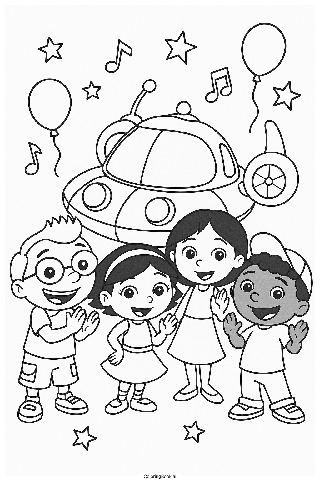  The Little Einsteins Celebrating Mission Completion Coloring Page 