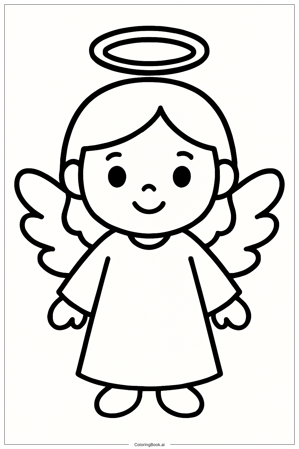  Nativity Angel with Halo Ausmalseite 