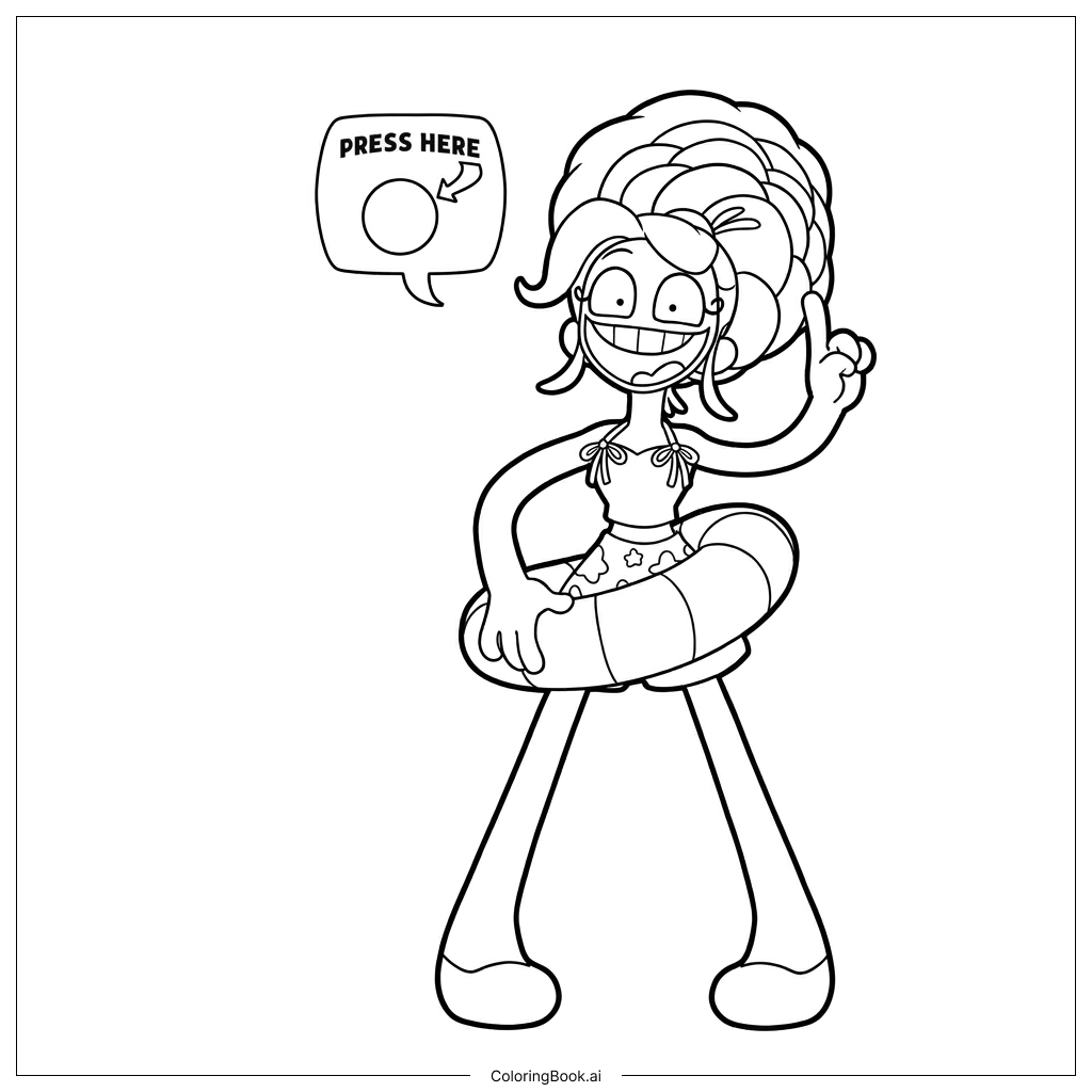 Lily Love Braids beach day with lifesaver Coloring Page