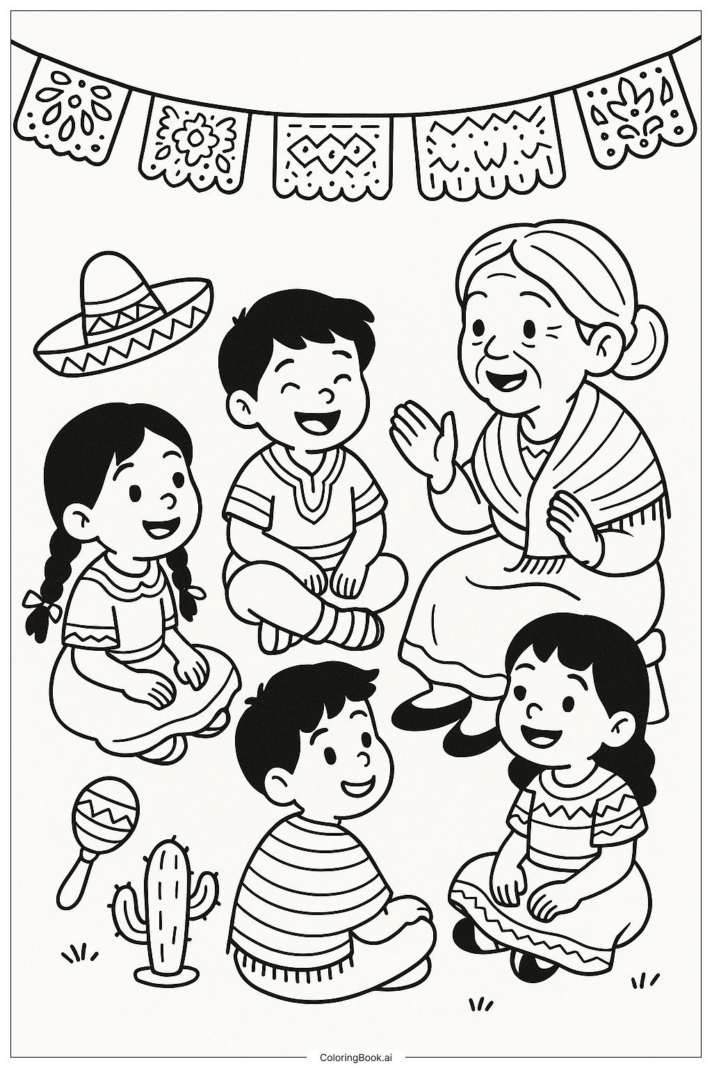  Erzählzeit zum Hispanic Heritage Month Ausmalseite 