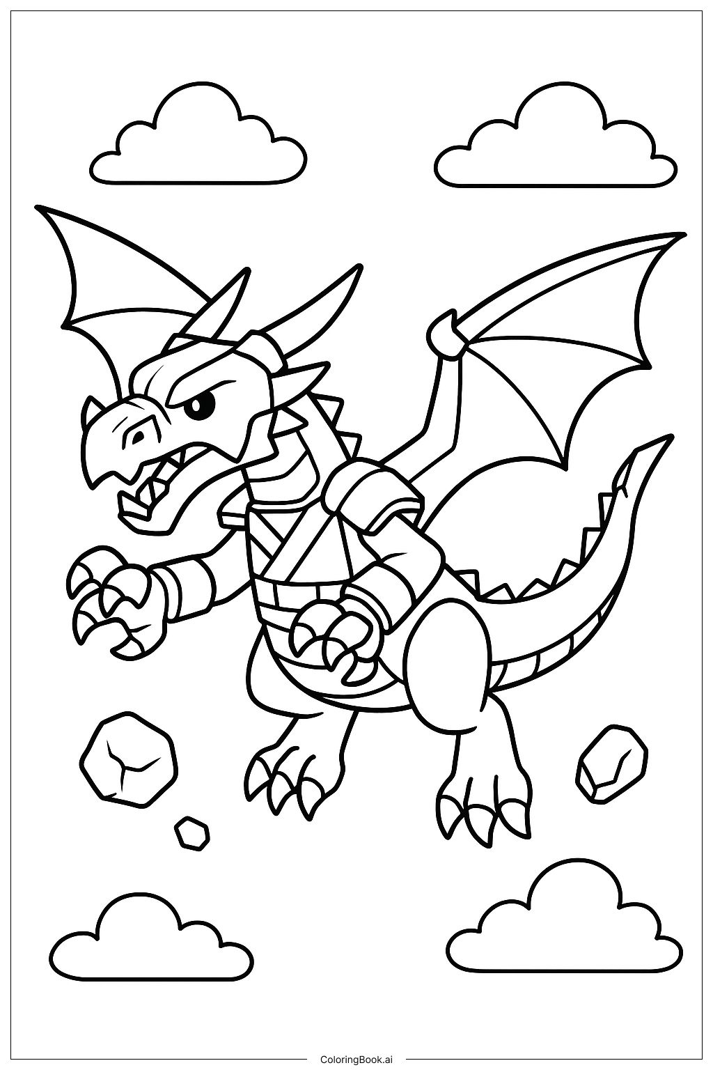 Página para colorear de A Ninjago Dragon In Flight