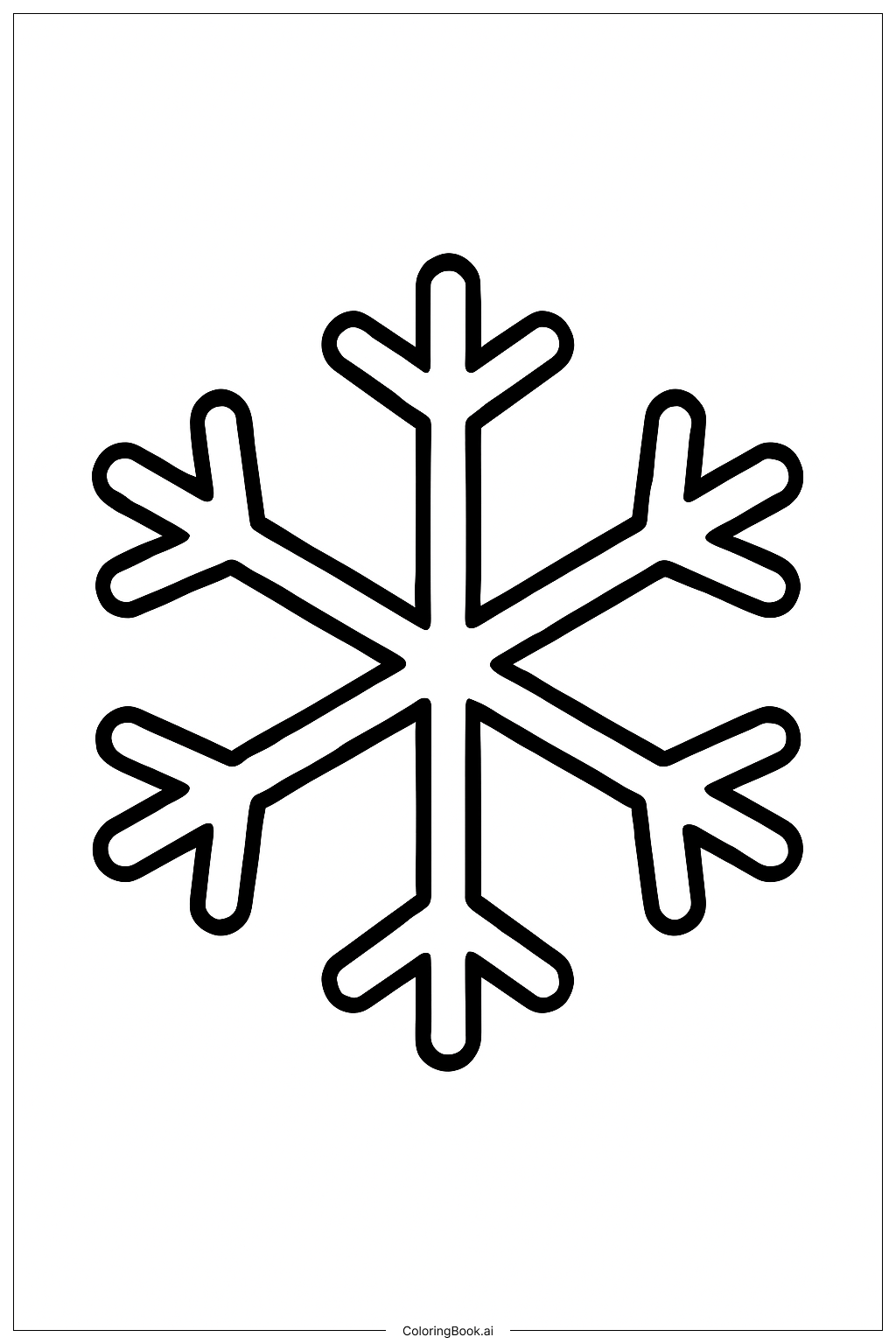  A Basic Snowflake Pattern Coloring Page 