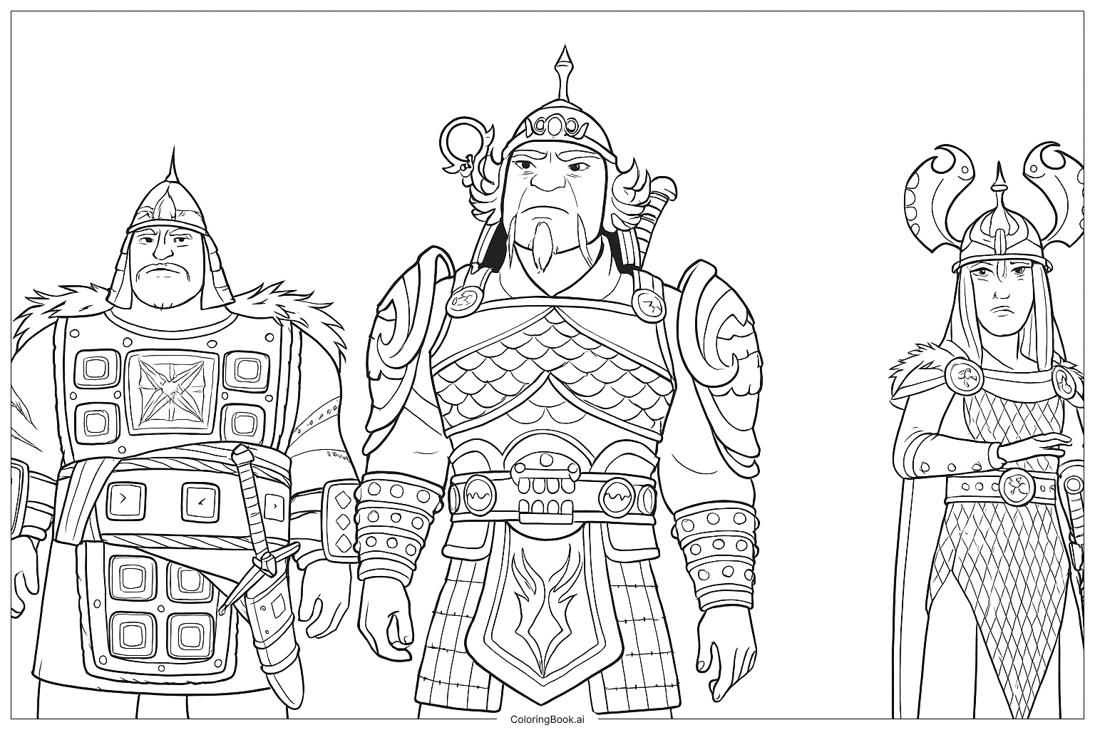  Page de coloriage Seigneurs de guerre 