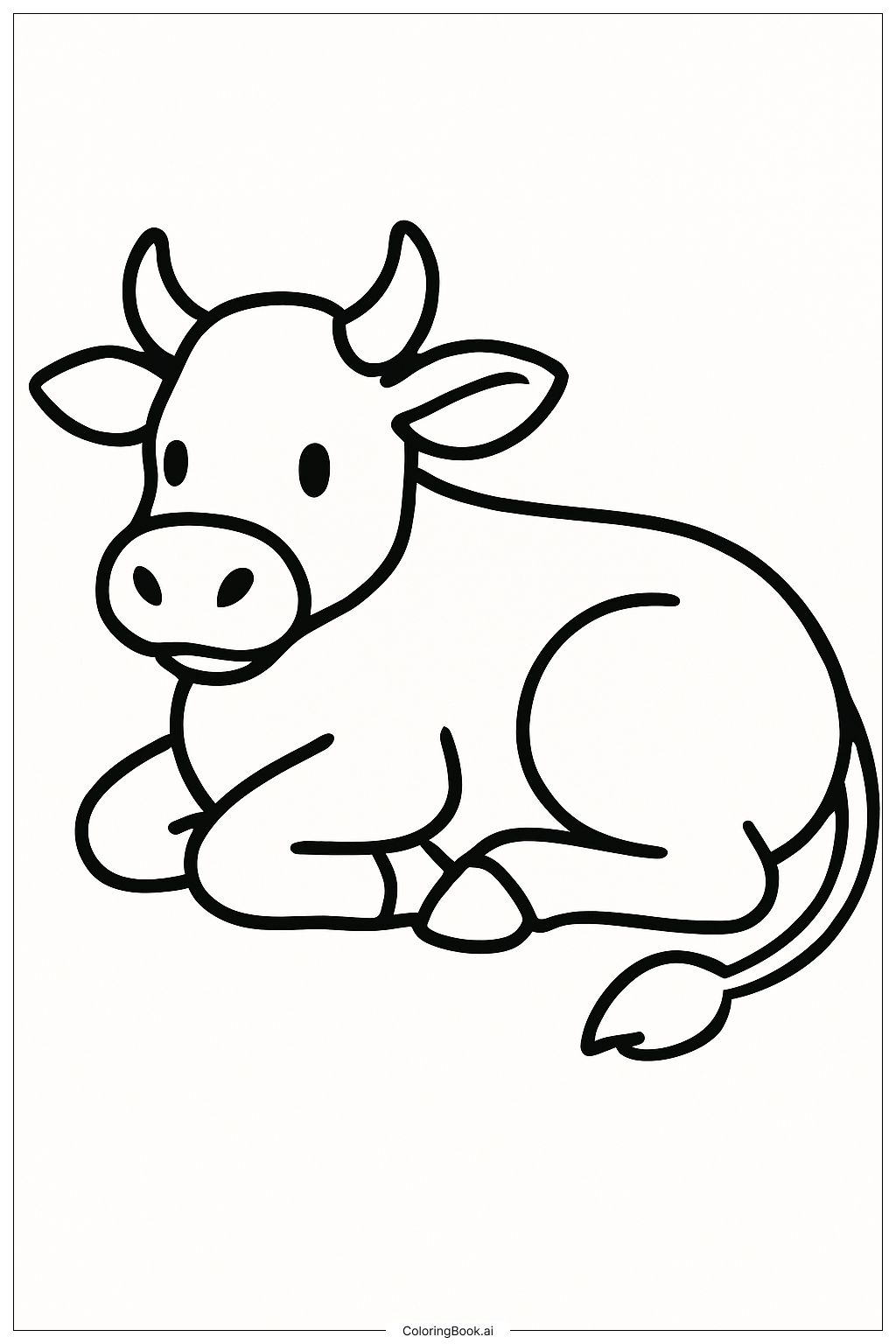  Krippe Kuh beim Ausruhen Ausmalseite 
