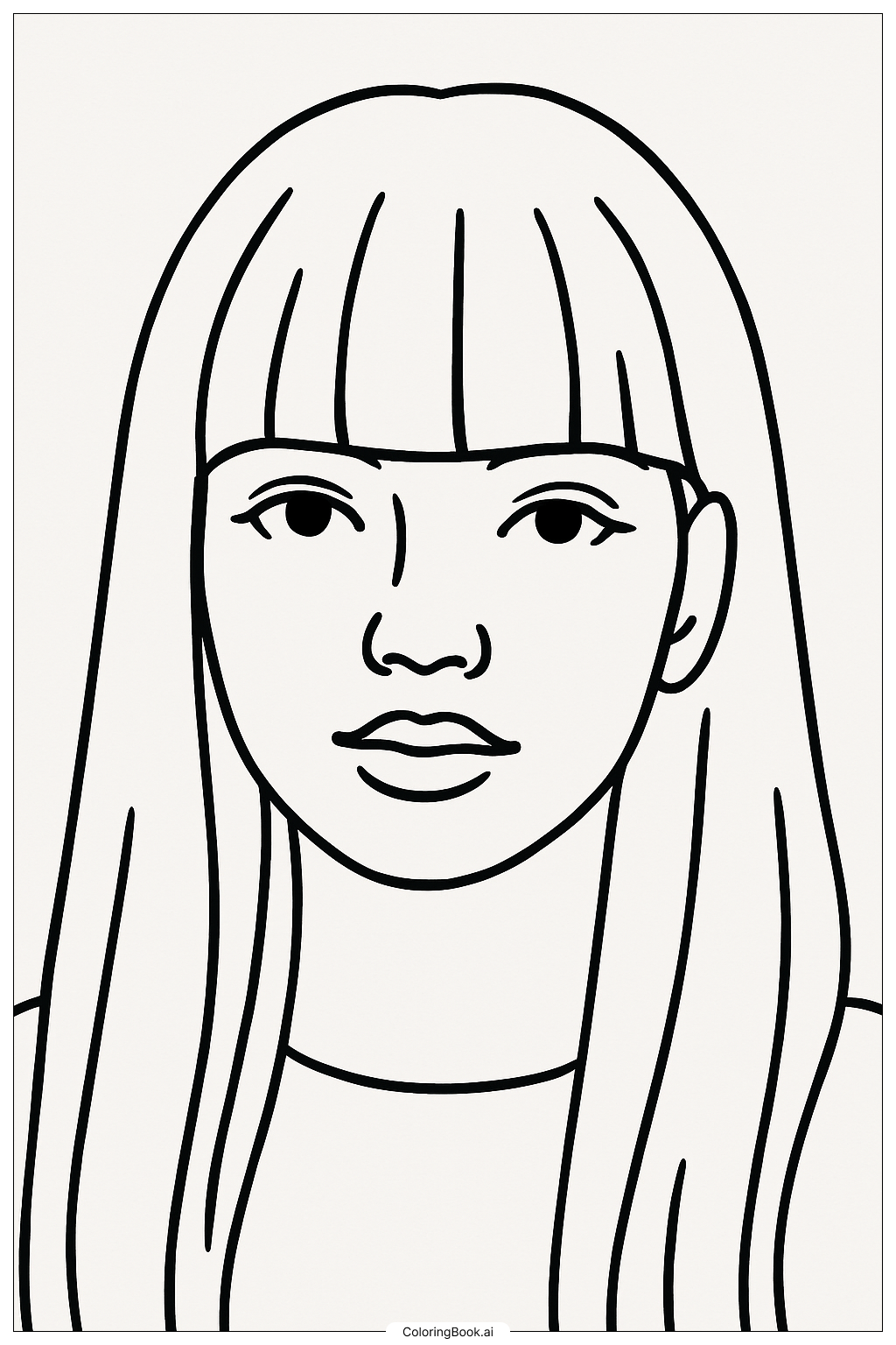  Blackpink Lisa's Signature Bangs Coloring Page 