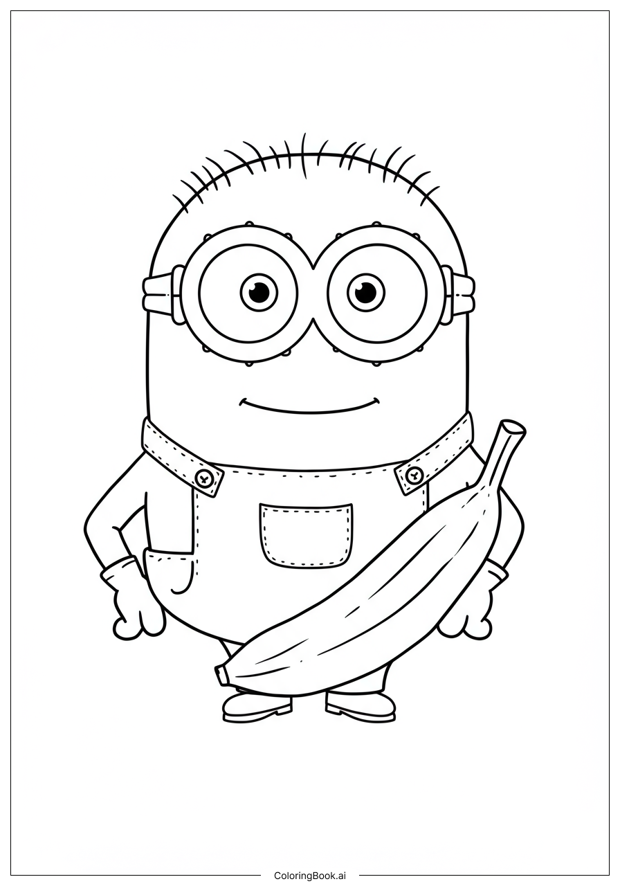  Trang tô màu Minion Cầm Chuối Khổng Lồ 