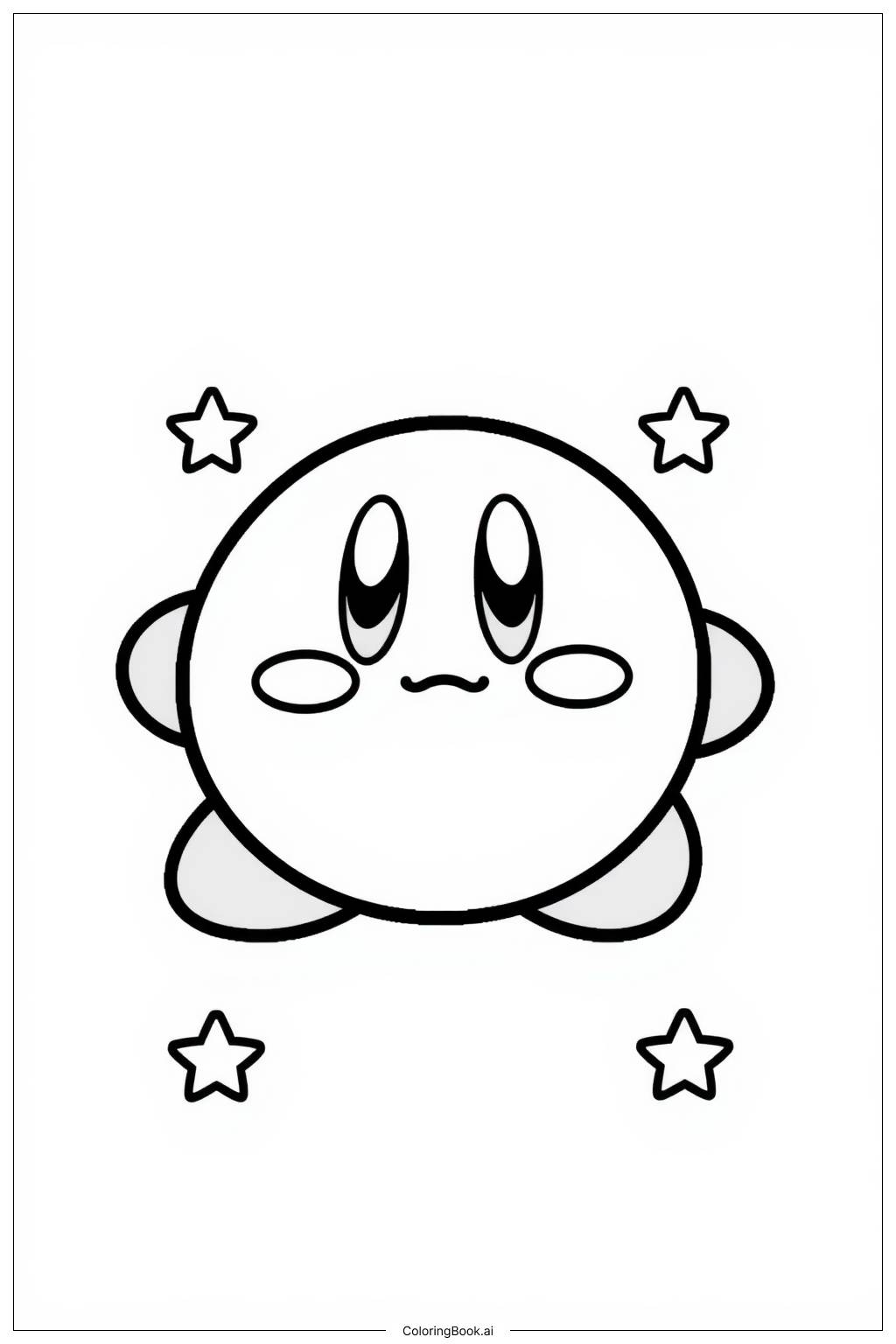  Kirby playing in the snow Coloring Page 