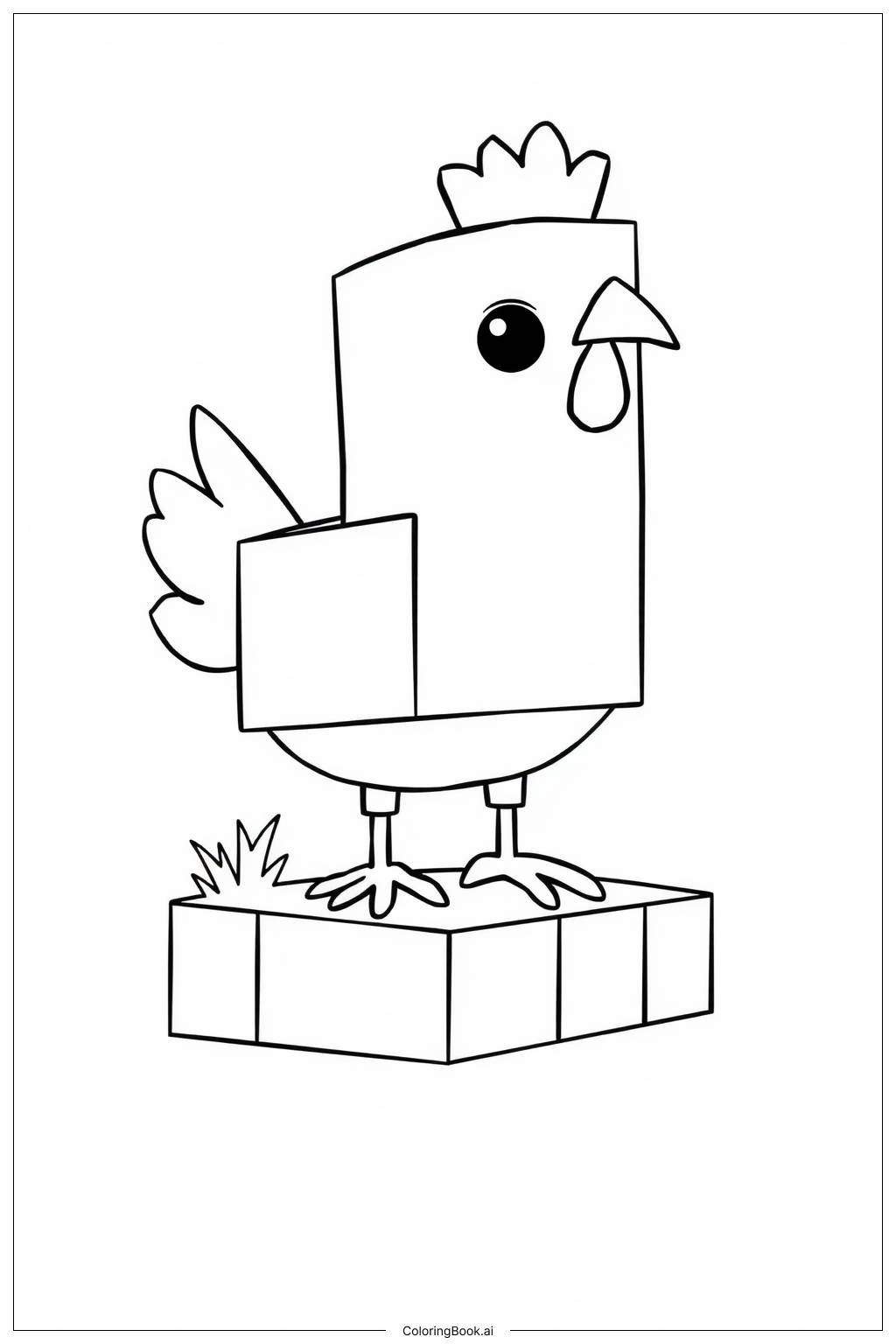  Minecraft Chicken Coloring Page 