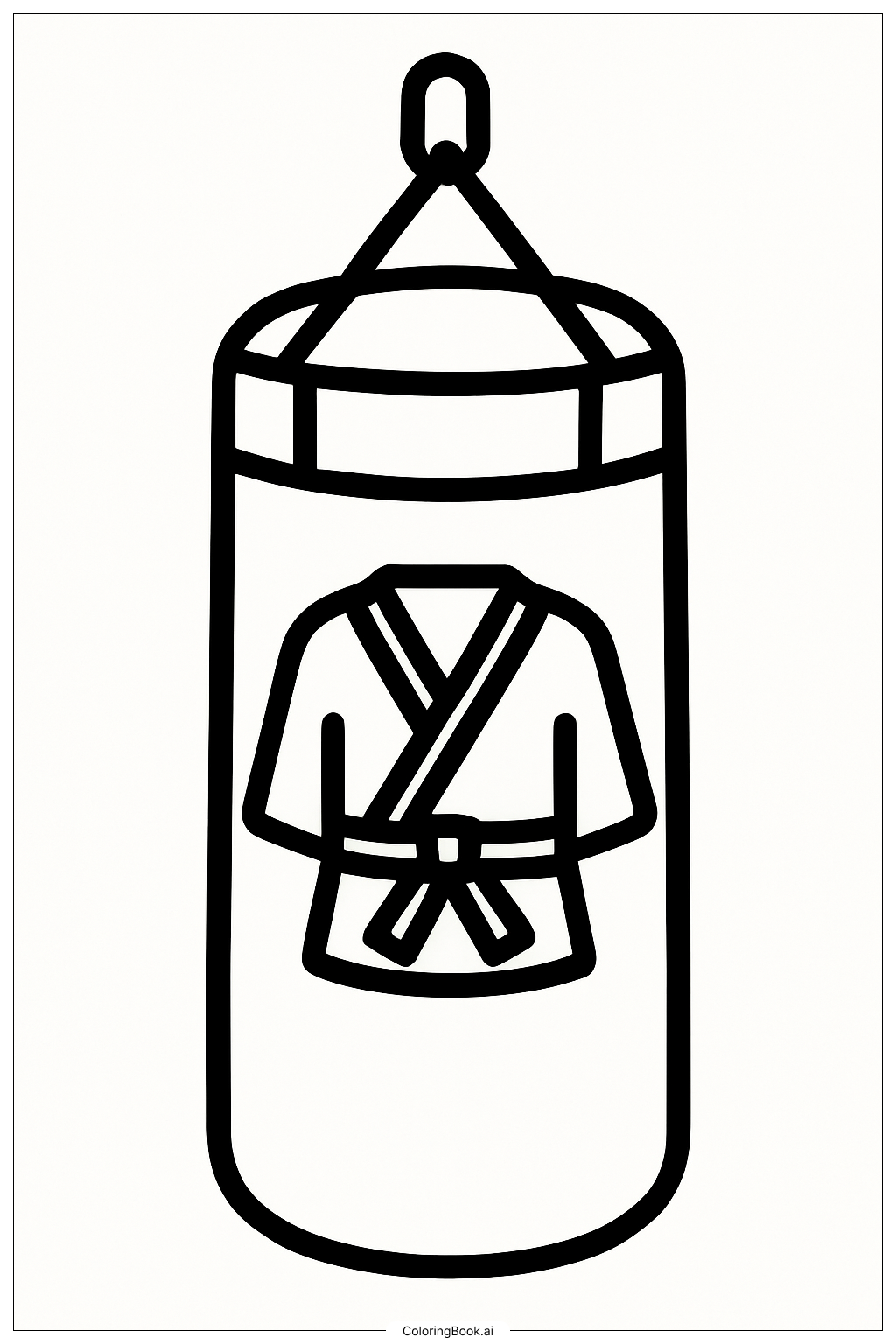 Ein Karate-Boxsack Ausmalseite