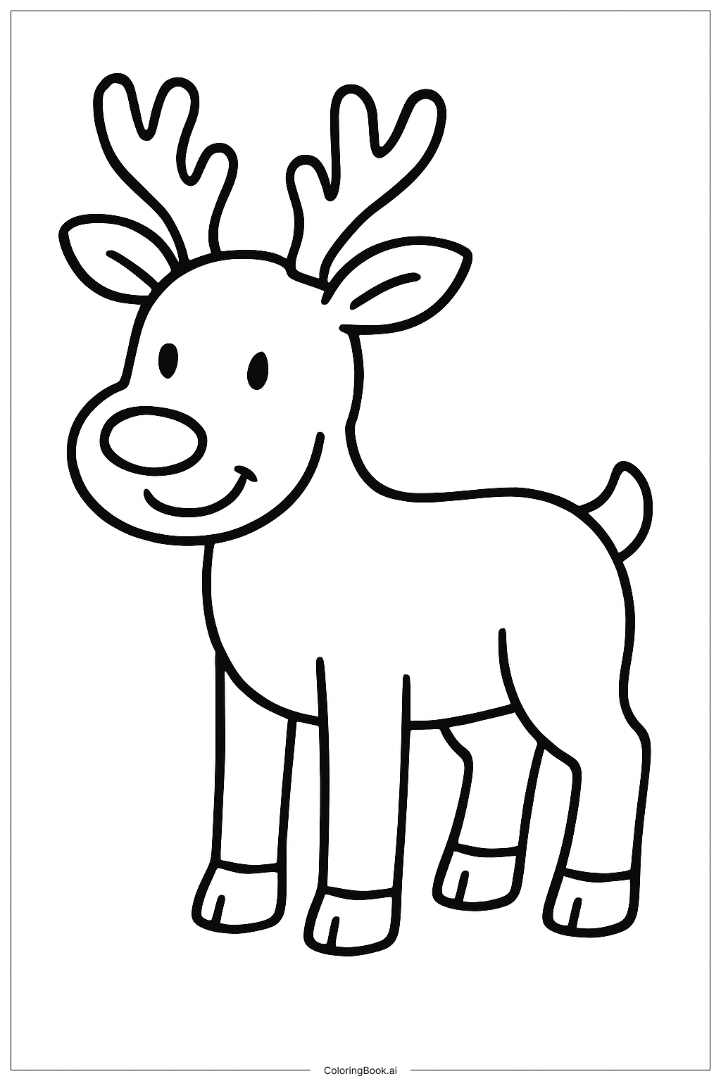 北極動物中的友善馴鹿著色頁