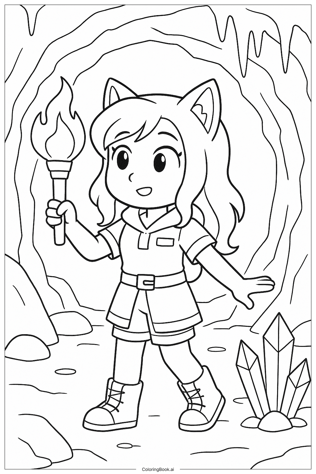  Aphmau Exploring A Mysterious Cave Coloring Page 
