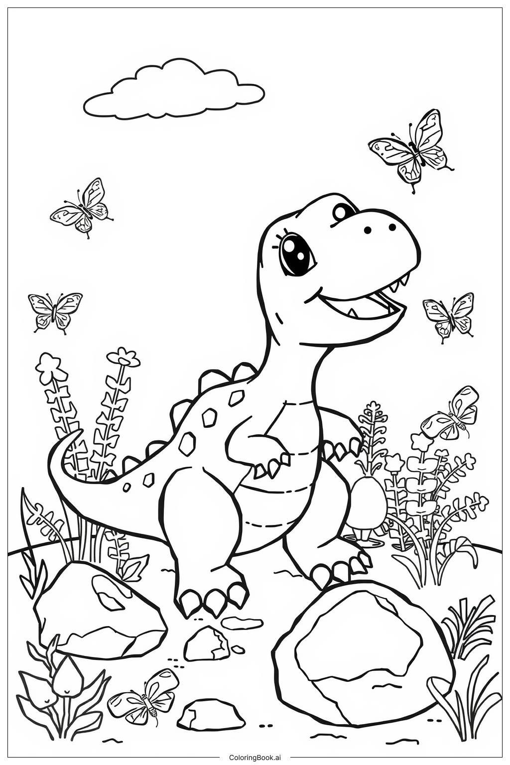  Dinosaur Fossil Discovery Coloring Page 