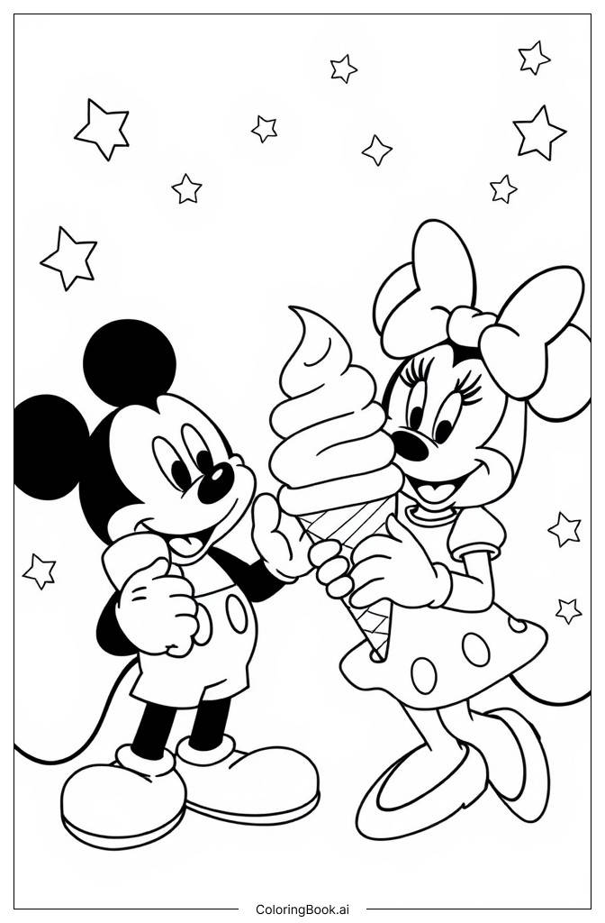  Disney Ice Cream Gathering Coloring Page 