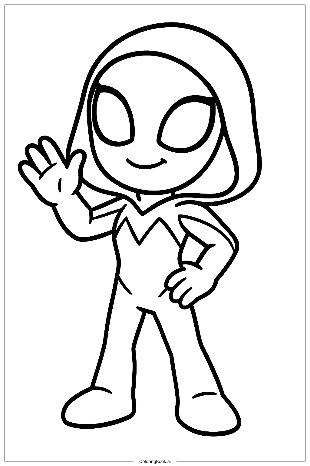  Página para colorear de Spidey y sus increíbles amigos Ghost-Spider Sonríe 