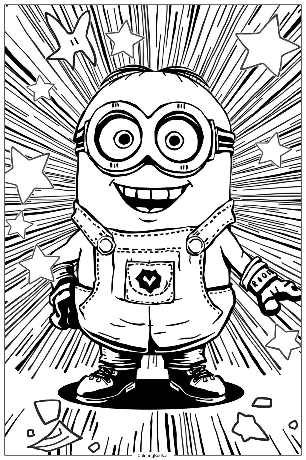  full page minion with a big grin-2 Coloring Page 