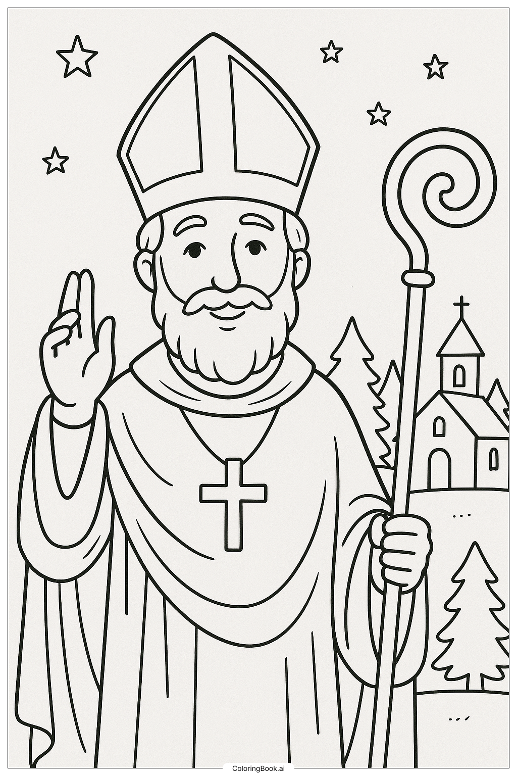 성 니콜라스 축복 색칠공부 페이지