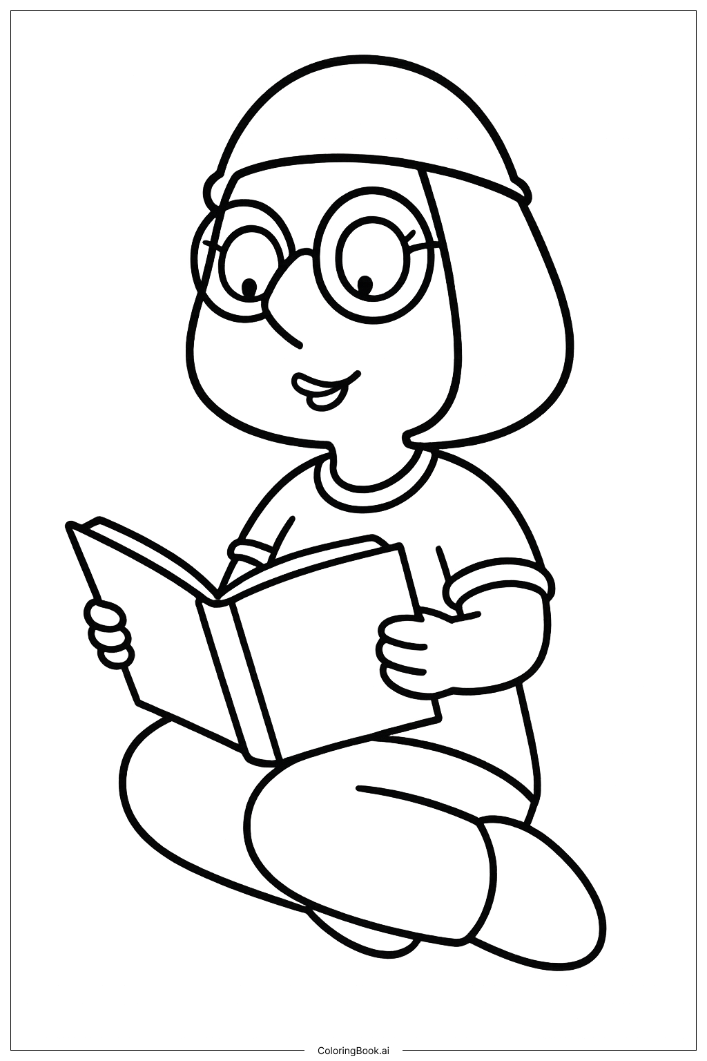  Family Guy Meg Griffin Reading a Book Coloring Page 