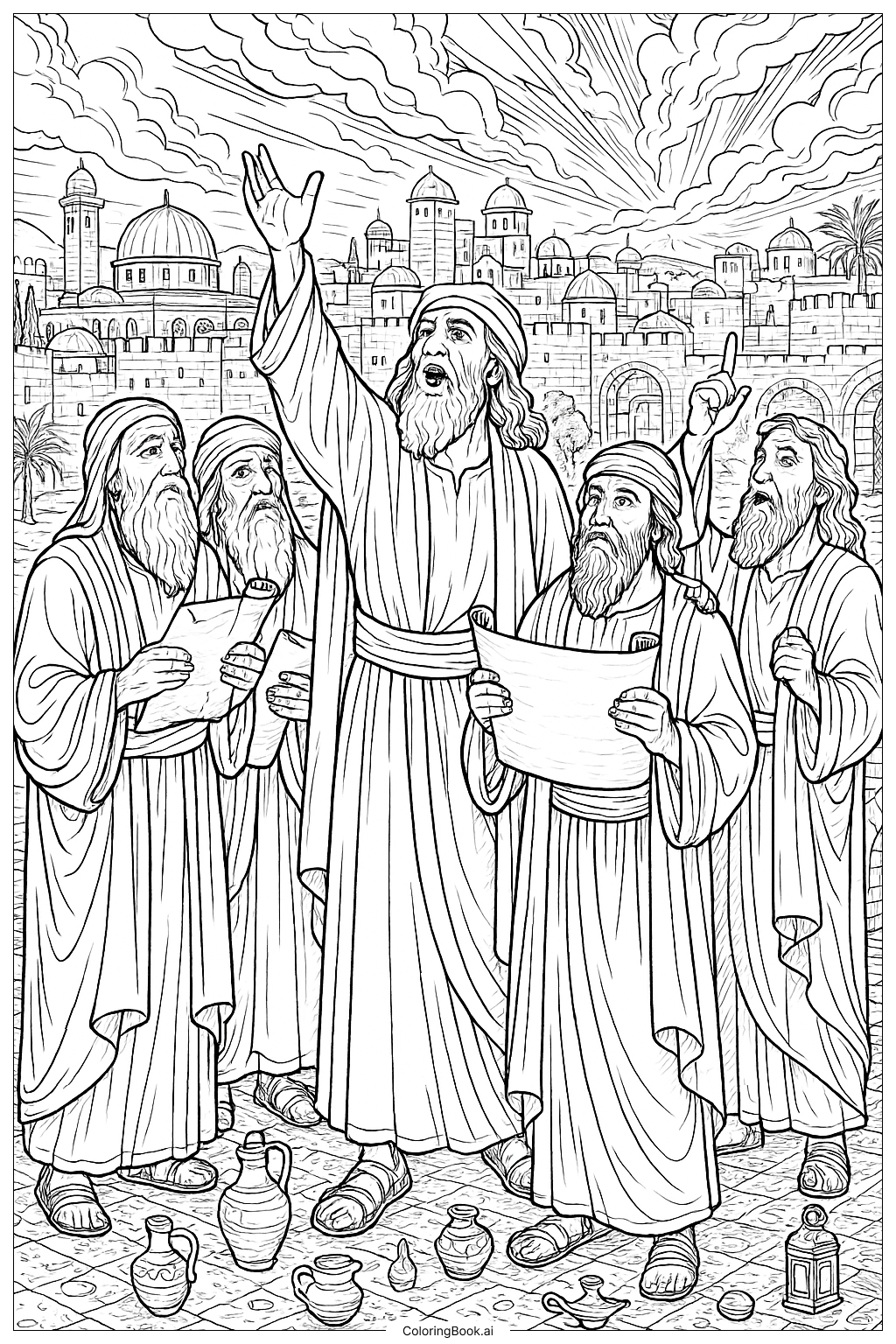  예언자들이 대림절 메시야를 선포하다 색칠공부 페이지 