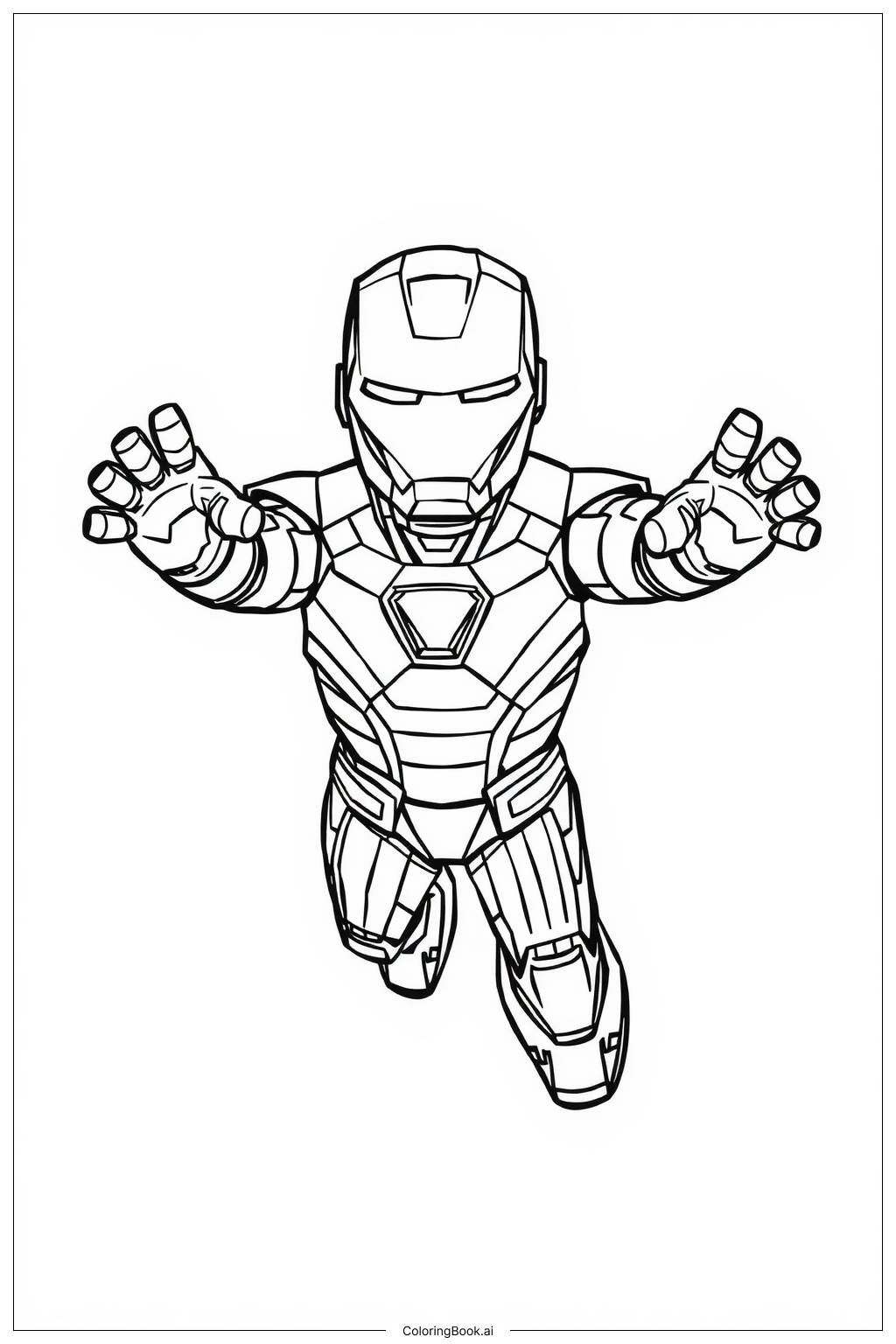  Page de coloriage Iron Man Volant Haut 