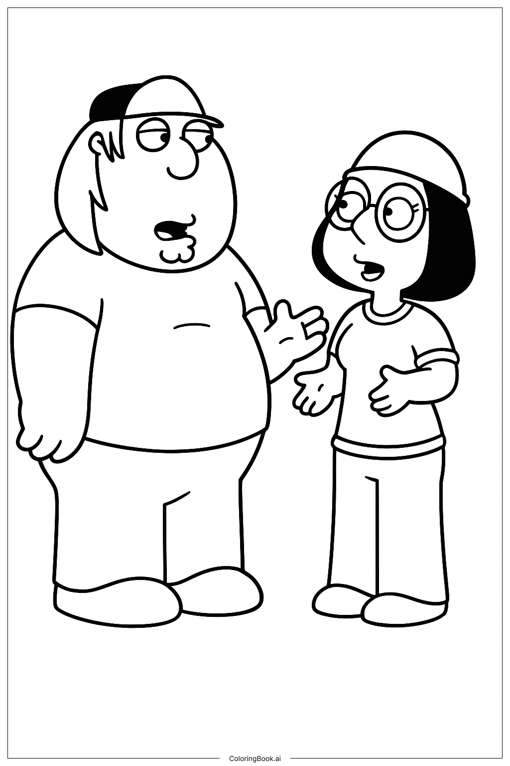  Family Guy Chris and Meg Talking Coloring Page 