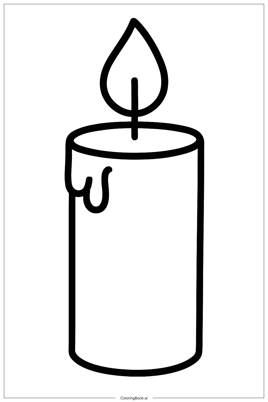  One Cozy Candle Burning Brightly Coloring Page 