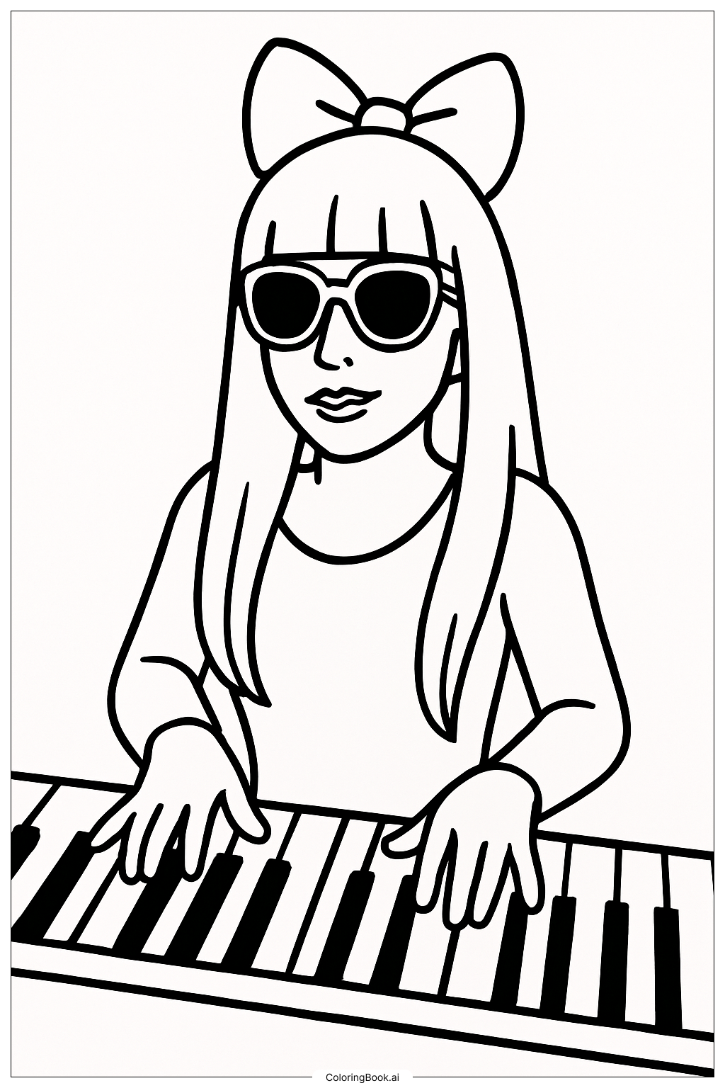 Lady Gaga 弹钢琴键