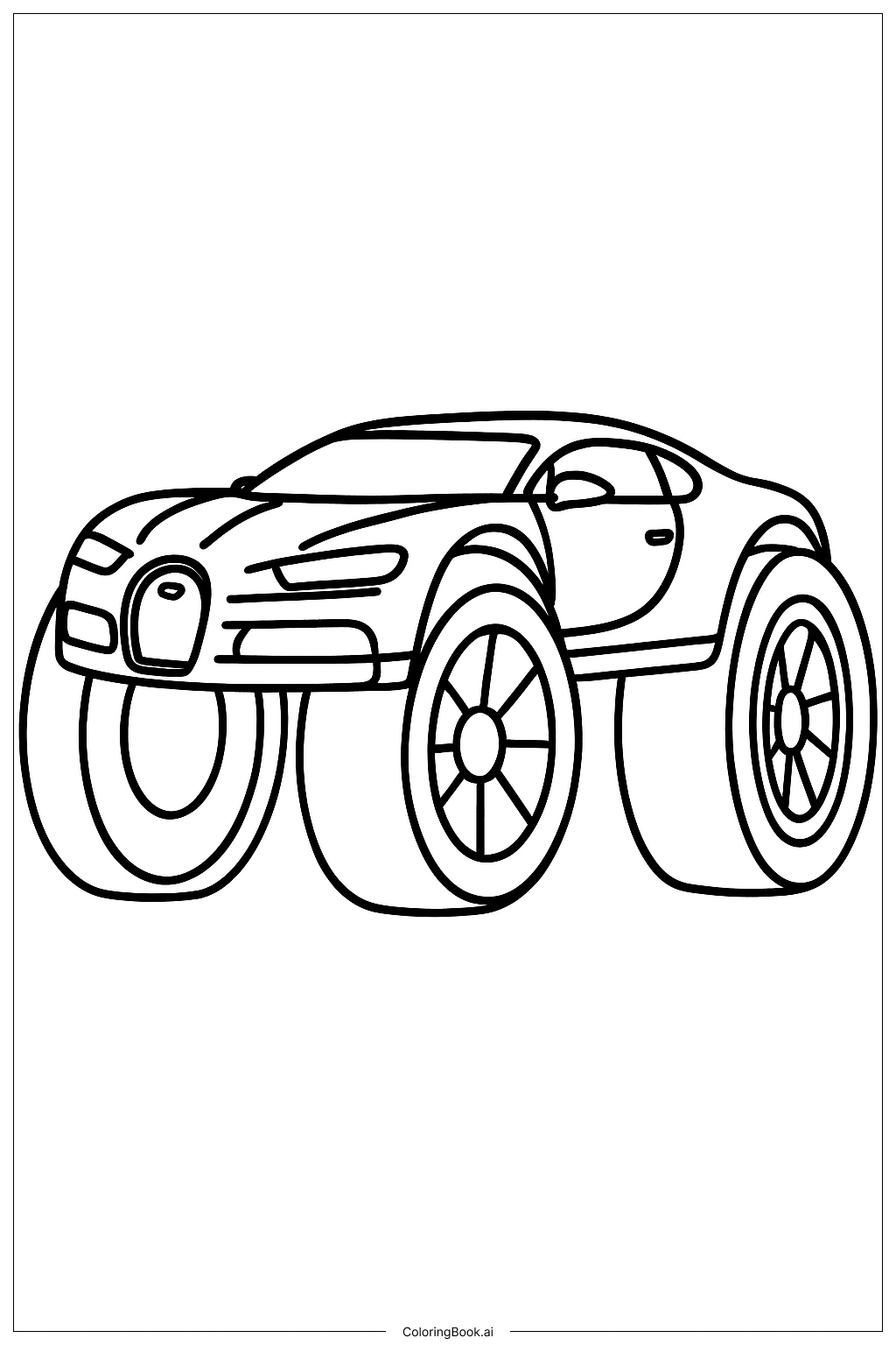  Bugatti With Big Wheels Coloring Page 
