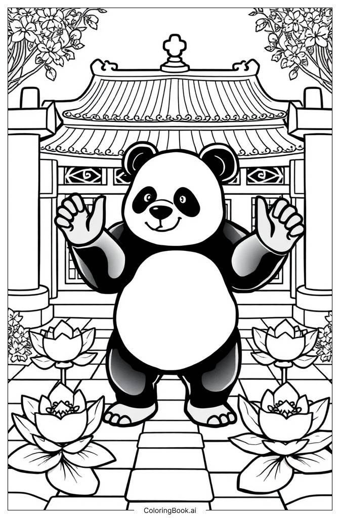  Página para colorir de Kung Fu Panda 